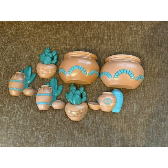 Vintage Burwood Wall Hanging Southwestern Pottery Decor Set - Picture 1 of 4